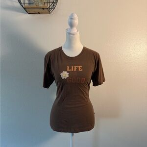 Life is good brown Y2K tshirt